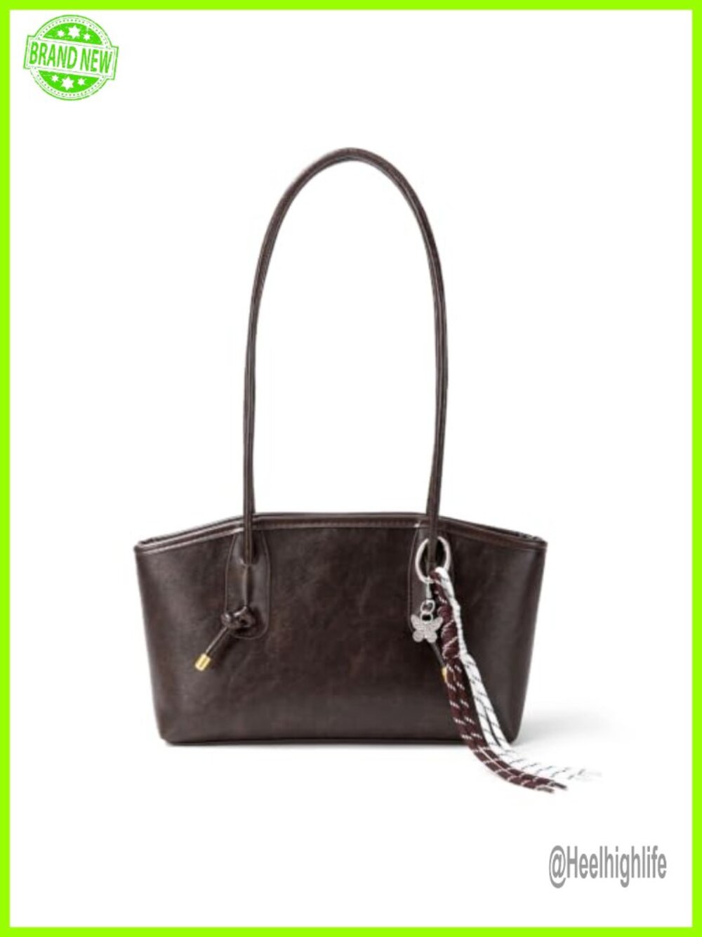 PU Leather Shoulder Bag Satchel Adjustable Knot Strap Work Travel